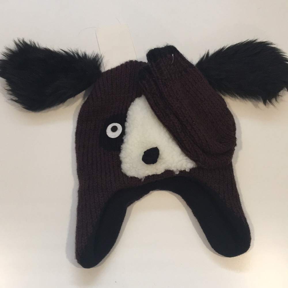 TODDLER HAT & MITTENS (Dog face)
